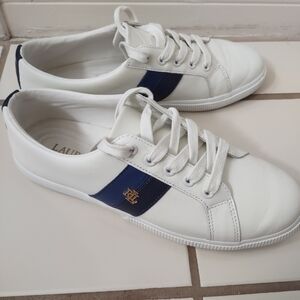 Ralph Lauren White and Navy Women's Sneakers